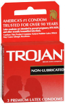 Trojan Condoms Non-Lubricated Latex - 3 ct