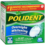 Polident Overnight Whitening Antibacterial Denture Cleanser Tablets