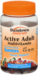 Sundown Naturals Active Adult Multivitamin with Co-Q-10 Gummies Cherry and Grape Flavored