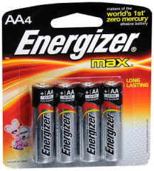 Energizer MAX Alkaline Batteries AA - 4 ct