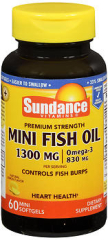 Sundance Vitamins Fish Oil 1300 mg Mini Softgels Natural Lemon Flavor