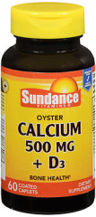 Sundance Vitamins Oyster Calcium 500 mg + D3 Caplets